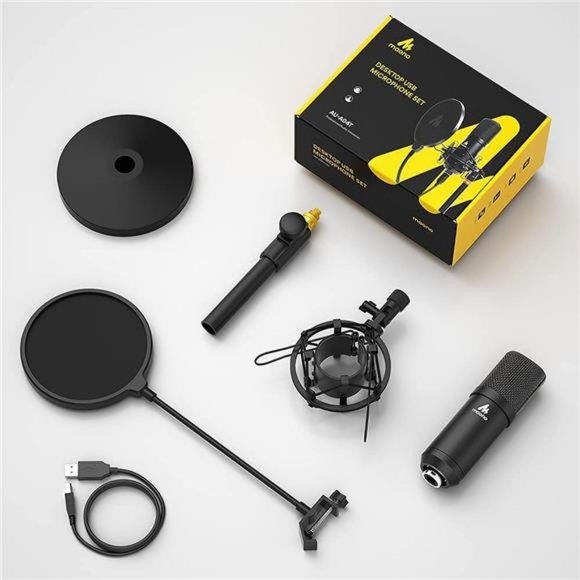 USB Microphone Kit 192KHZ/24BIT AU-A04T PC Condenser Podcast Streaming Cardioid - Picture 6 of 7